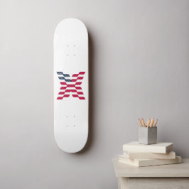 Abstrakt amerikansk flagga Bokstaven X Mini Skateboard Bräda 18,5 Cm
