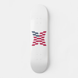 Abstrakt amerikansk flagga Bokstaven X Mini Skateboard Bräda 18,5 Cm