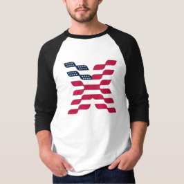 Abstrakt amerikansk flagga Bokstaven X T Shirt
