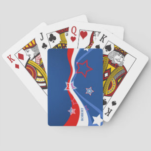 Abstrakt Amerikansk flagga, röd, vit och blå Casinokort