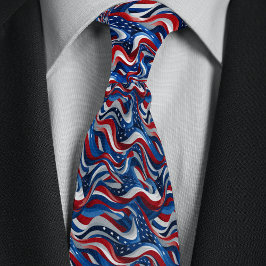 Abstrakt Amerikanska Flagga Mönster Slips