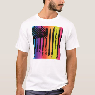 Abstrakt amerikanska flaggan t shirt