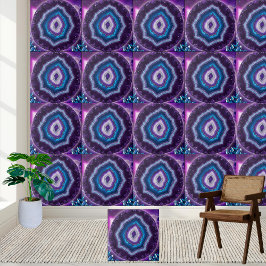 Abstrakt Amethyst Geode Slice Tile Kakelplatta