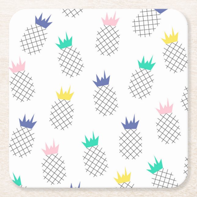 Abstrakt ananas 2 underlägg papper kvadrat (Framsidan)