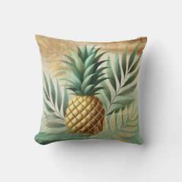Abstrakt Ananas GOLDEN Löv Artwork STIL11 Kudde