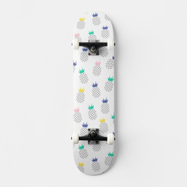 Abstrakt ananas mini skateboard bräda 18,5 cm (Framsida)