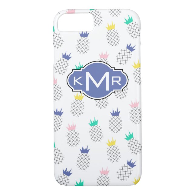 Abstrakt Ananas | Monogram Case-Mate iPhone Skal (Baksida)