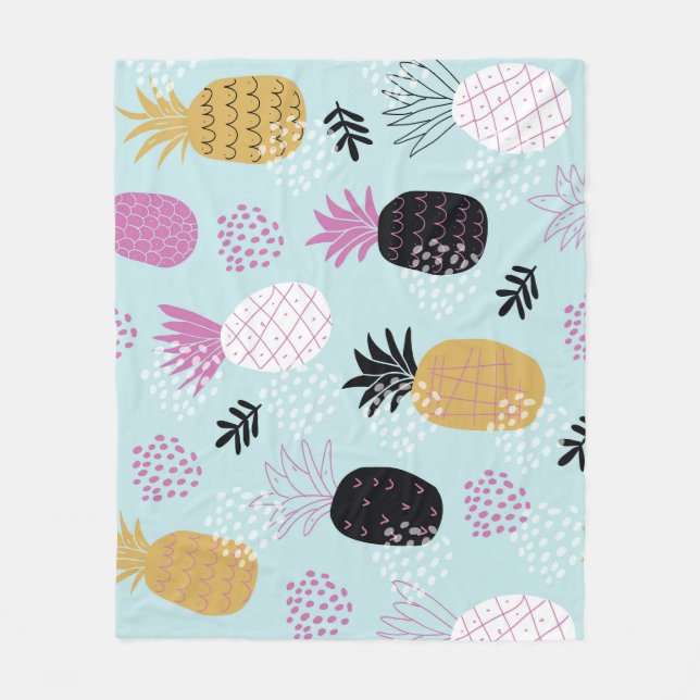 Abstrakt Ananas Skandinaviska Stil Mönster Fleecefilt (Framsidan)