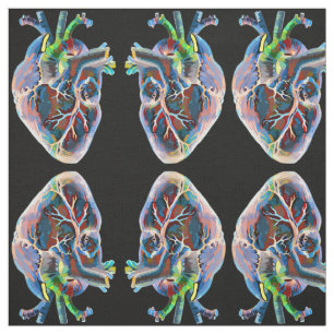 Abstrakt Anatomi Human Heart Originalkonst Tyg