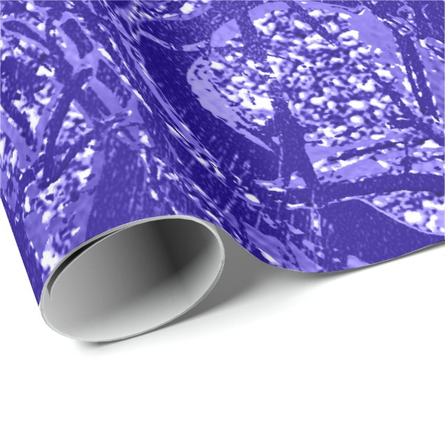 Abstrakt Anatomi Kroppstyp Cell Guld Blue Indigo Presentpapper (Rullad Hörn)