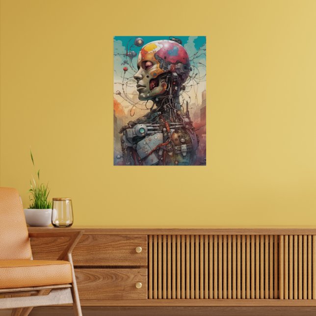 Abstrakt Anatomiskt cyborg Poster (Vardagsrum 2)