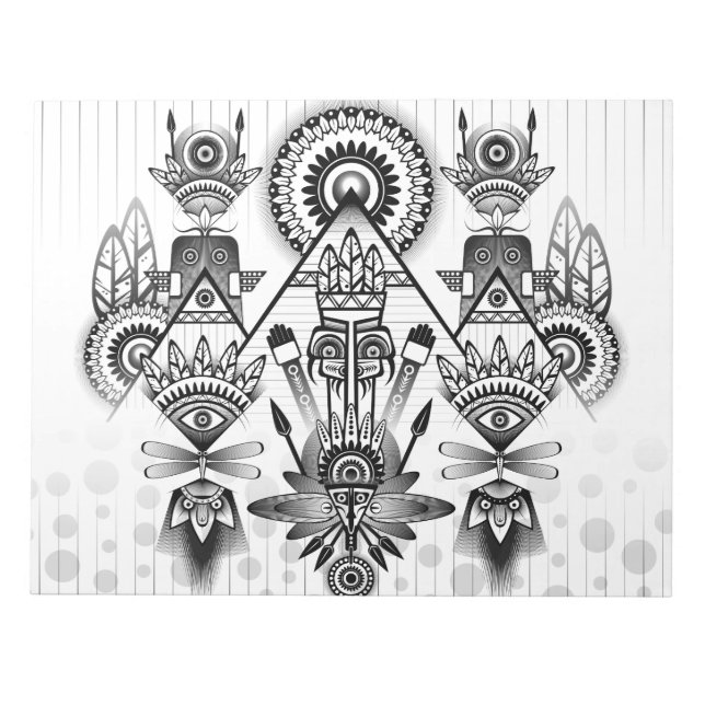 Abstrakt Ancious Native Indian Tribal Anteckningsblock (Framsida)