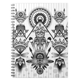 Abstrakt Ancious Native Indian Tribal Anteckningsbok Med Spiral