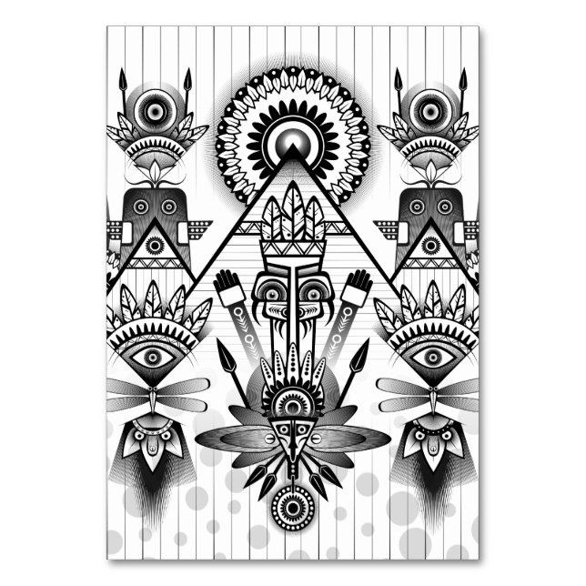 Abstrakt Ancious Native Indian Tribal Bordsnummer (Framsidan)