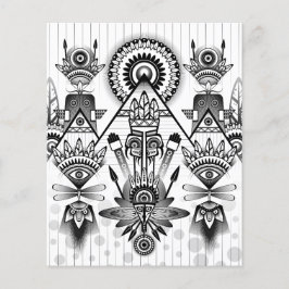 Abstrakt Ancious Native Indian Tribal Flygblad