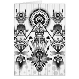 Abstrakt Ancious Native Indian Tribal Hälsningskort