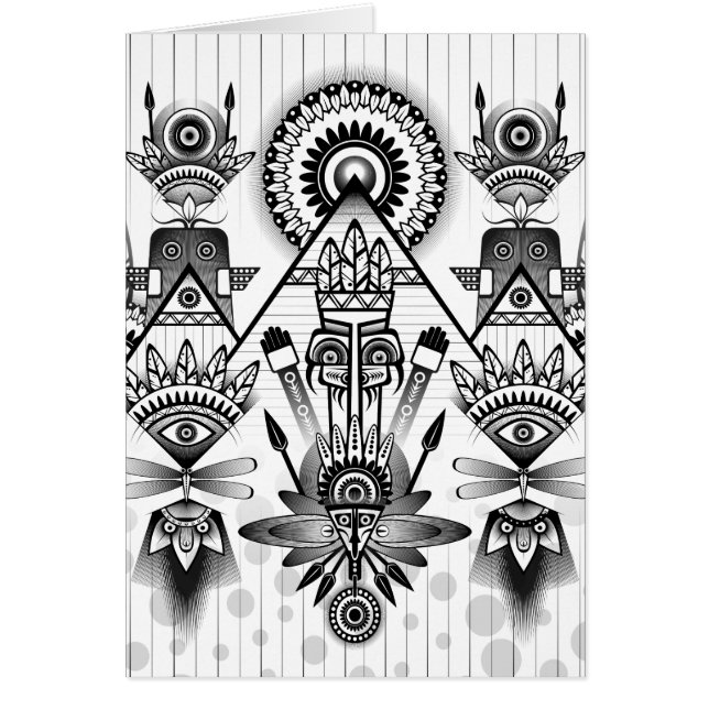 Abstrakt Ancious Native Indian Tribal OBS Kort (Framsidan)