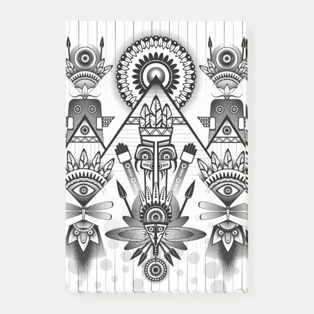 Abstrakt Ancious Native Indian Tribal Post-it Block (Framsida)