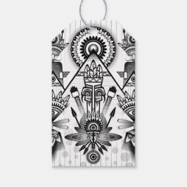 Abstrakt Ancious Native Indian Tribal Presentetikett