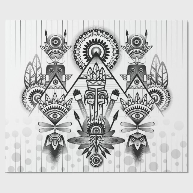 Abstrakt Ancious Native Indian Tribal Presentpapper (Platt)