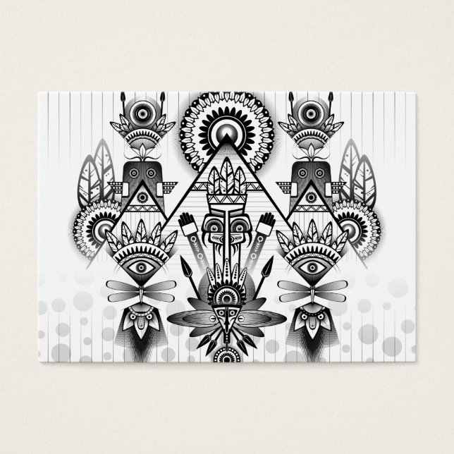 Abstrakt Ancious Native Indian Tribal Visitkort (Framsidan)