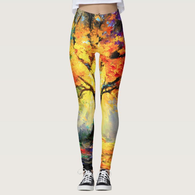 Abstrakt Andlig Nature Livets träd Leggings (Framsida)
