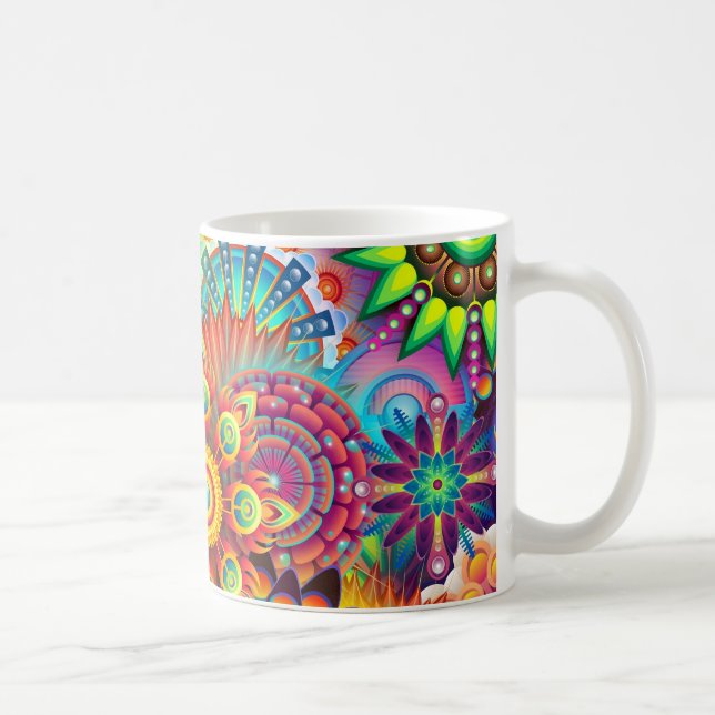 Abstrakt andligt Psychedelic Trippy för Mandala Kaffemugg (Höger)