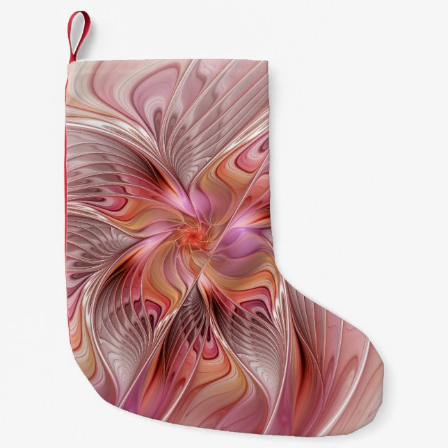 Abstrakt Angel Colorful Fantasy Fractal Art Liten Julstrumpa (Framsidan)