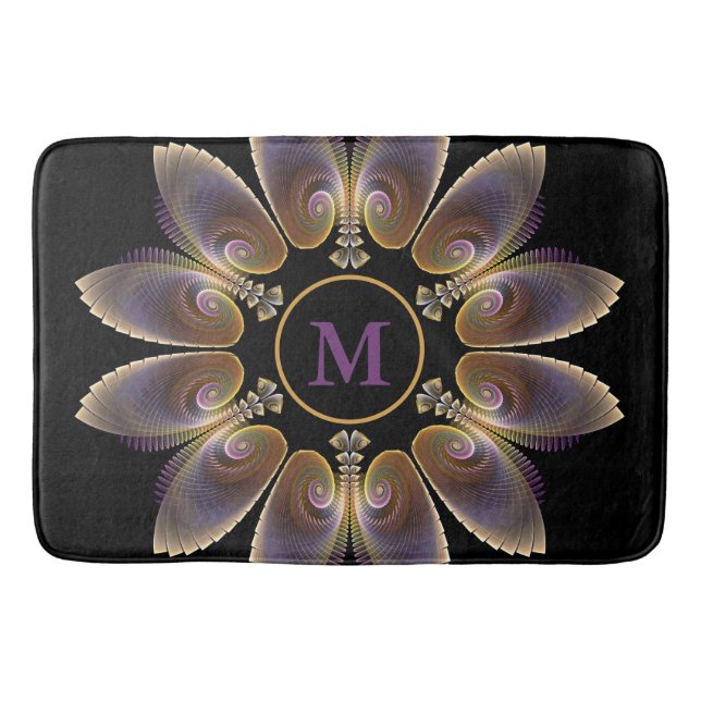 Abstrakt Angel Vingar Mandala Fractal Monogram Badrumsmatta (Framsidan)