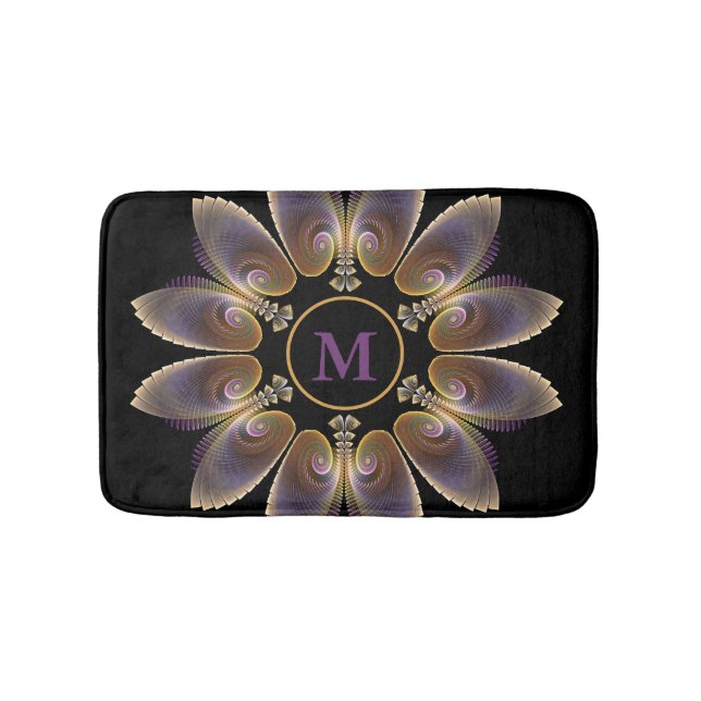 Abstrakt Angel Vingar Mandala Fractal Monogram Badrumsmatta (Framsidan)