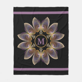 Abstrakt Angel Vingar Mandala Fractal Monogram Fleecefilt