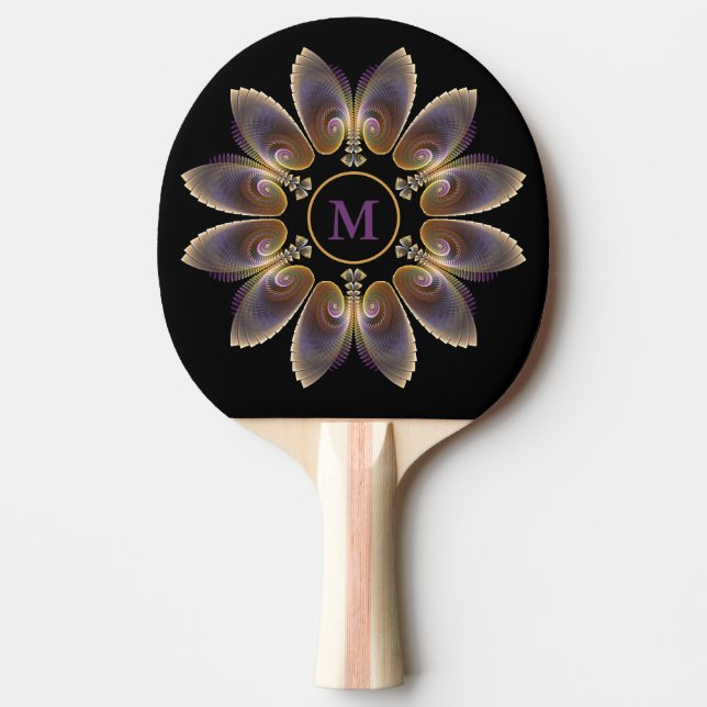 Abstrakt Angel Vingar Mandala Fractal Monogram Pingisracket (Framsidan)
