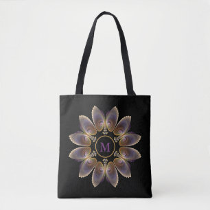 Abstrakt Angel Vingar Mandala Fractal Monogram Tygkasse