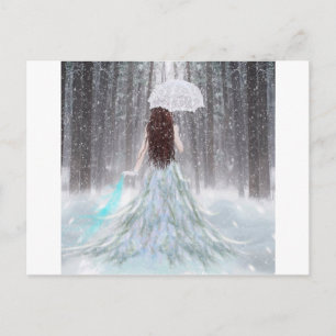 Abstrakt Angel Winter Snö Princess Vykort