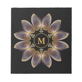 Abstrakt ängelvinge mandala fraktal monogram anteckningsblock