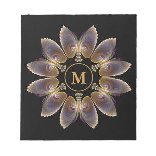 Abstrakt ängelvinge mandala fraktal monogram anteckningsblock