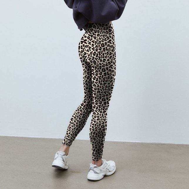 Abstrakt Animal Leopard Skin Päls Mönster tryckt Leggings (Abstract animal leopard skin fur pattern printed leggings for yoga, fitness & lifestyle.)