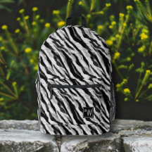 Abstrakt Animal Zebra Skin Black White Monogram