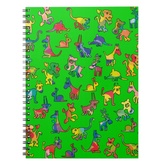 Abstrakt Animals Mönster-plattor Anteckningsbok (Framsidan)
