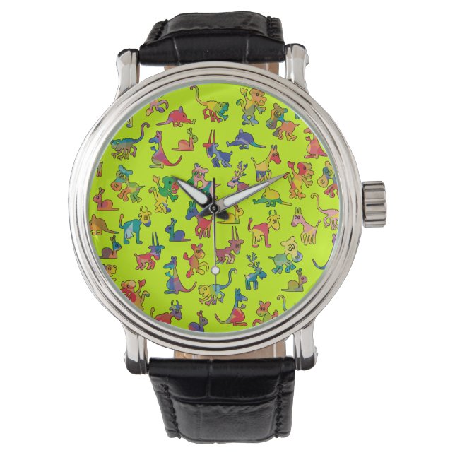 Abstrakt Animals Mönster-plattor Armbandsur (Framsida)