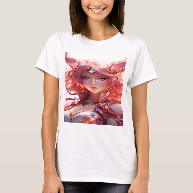 Abstrakt animerad bild av en magisk flicka t shirt (Framsida)