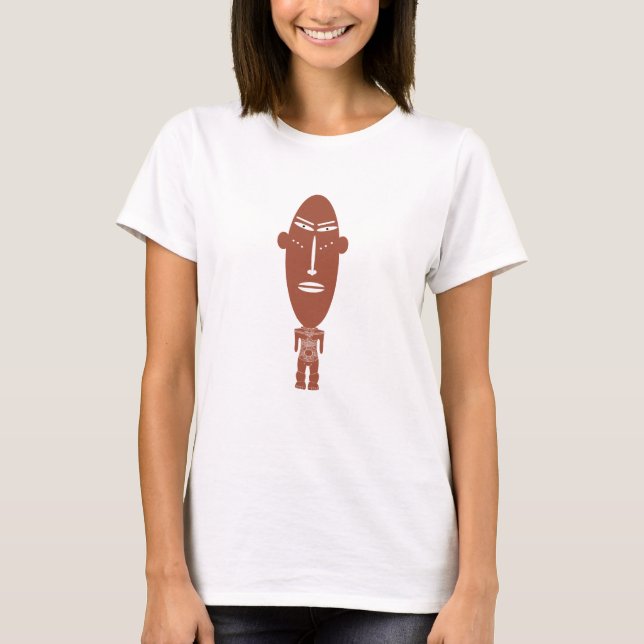 Abstrakt ansikte afrikansk stam inhemsk konst t shirt (Framsida)