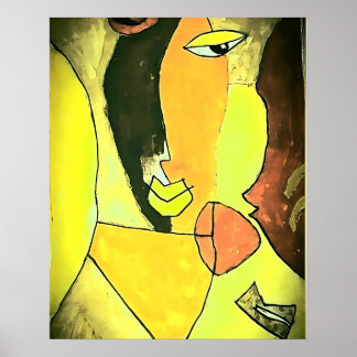 Abstrakt Ansikte Art - Toning Poster