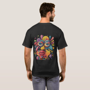 Abstrakt Ansikte Colorful Artsy Roligt Whimsical M T Shirt
