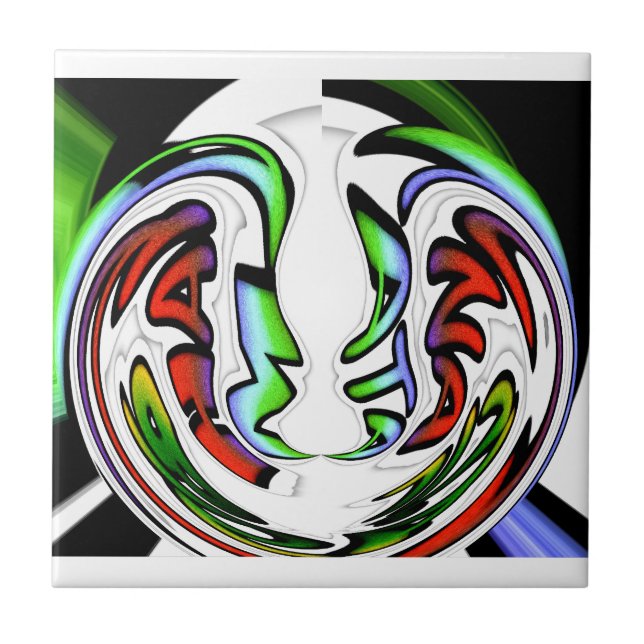 Abstrakt Ansikte Hakuna Matata Art Print Kakelplatta (Framsidan)