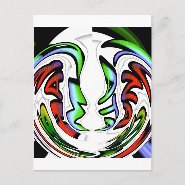 Abstrakt Ansikte Hakuna Matata Art Print Vykort (Framsida)