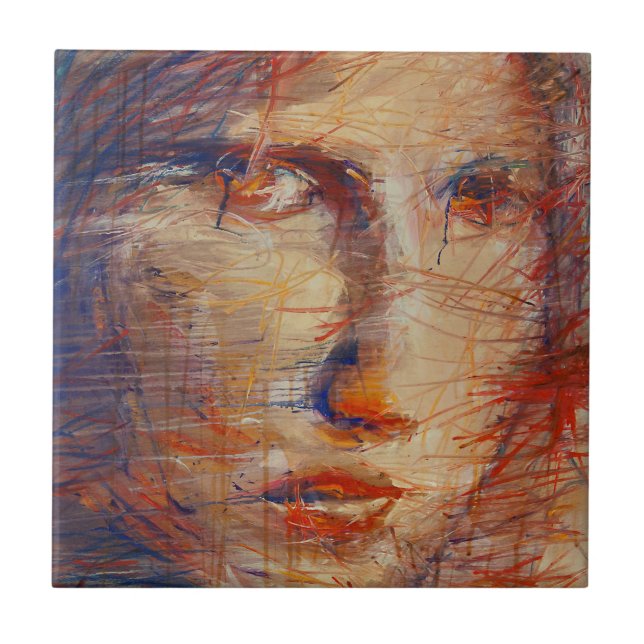 Abstrakt Ansikte Kakelplatta (Framsidan)