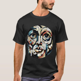 abstrakt ansikte konst med cubism t shirt