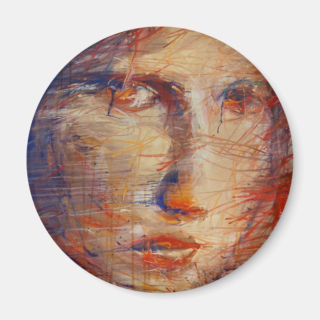 Abstrakt Ansikte Magnet (Framsidan)