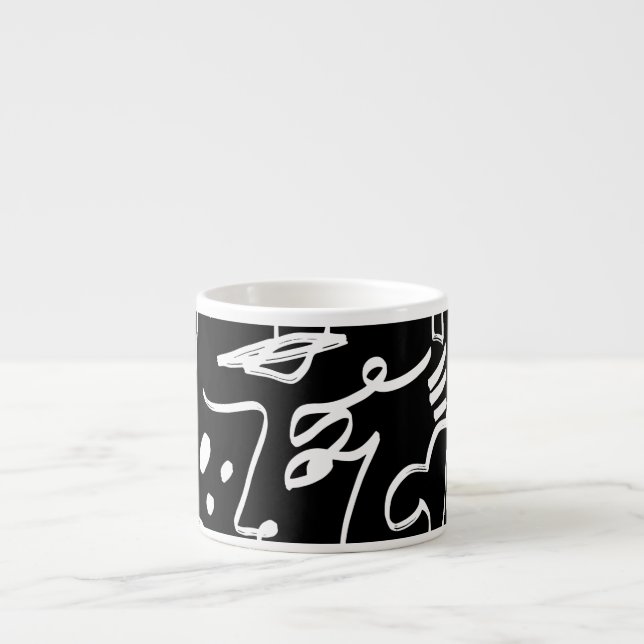 Abstrakt Ansikte masker: Geometric Mönster Espressomugg (Framsidan)